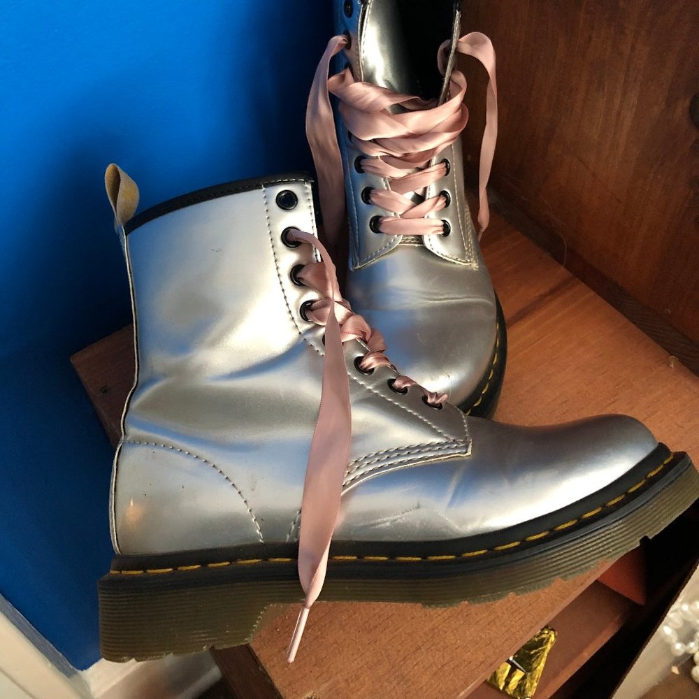 Chrome/Silver Dr Martens Size 7 Womens
